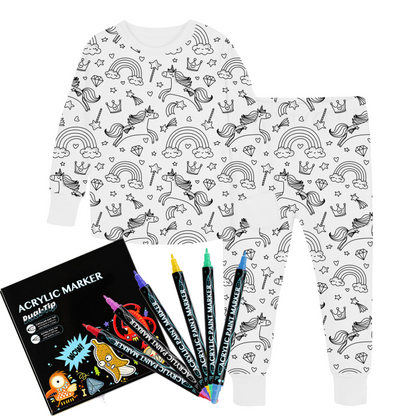 All Colorable Pajama Prints | Two Piece Set