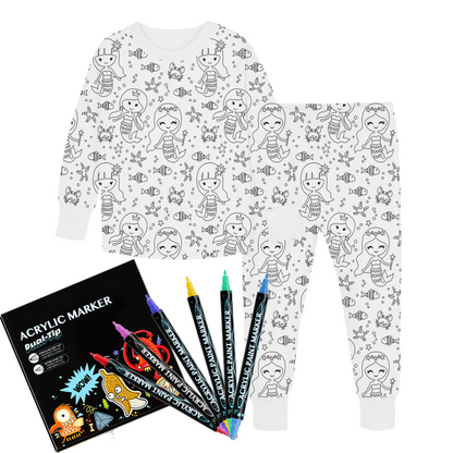 All Colorable Pajama Prints | Two Piece Set