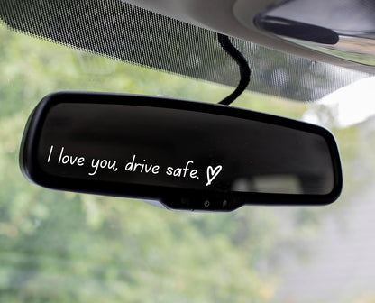 5 Pcs Rear View Mirror Decal - I Love You Drive Safe Decal