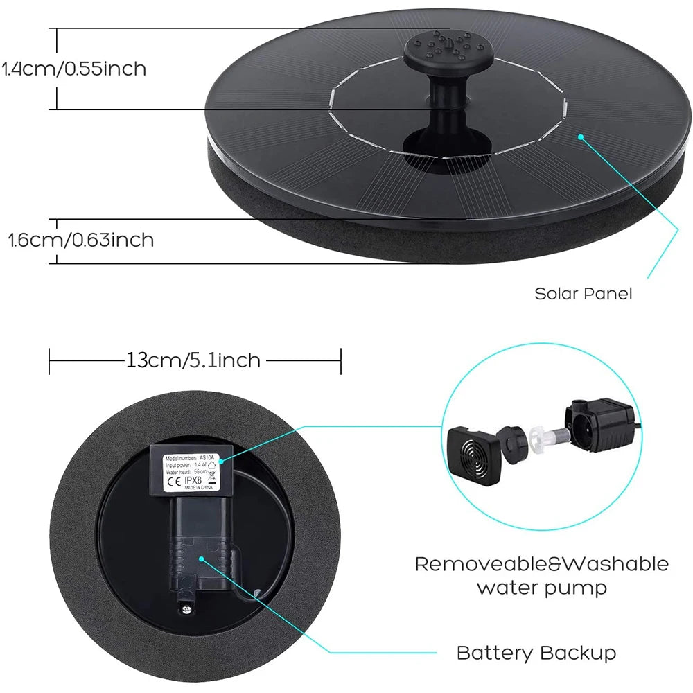 Solar Bird Bath Fountain