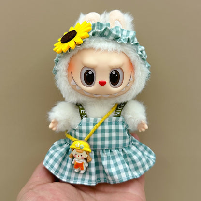 Labubu baby clothes 17cm rabub clothes blind box doll skirt set cute dress-up toys cross-border wholesale