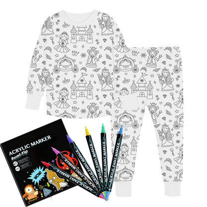 All Colorable Pajama Prints | Two Piece Set