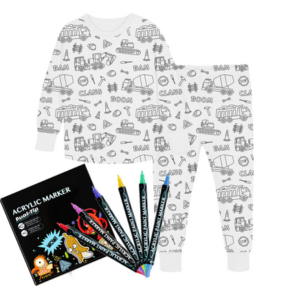 All Colorable Pajama Prints | Two Piece Set