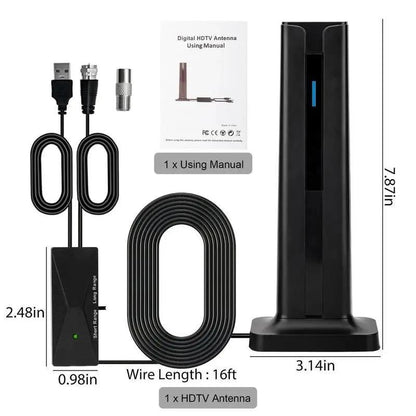 4K/1080P Indoor HDTV Antenna ✦ 120-Mile 360° Signal Booster30（limited-time discount）